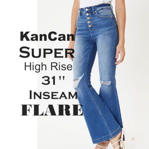 Kan Can High Rise Button Fly Flare